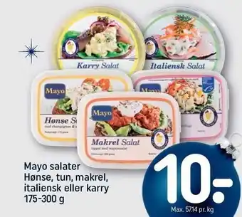 REMA 1000 Mayo salater hønse, tun, makrel, italiensk el. karry tilbud