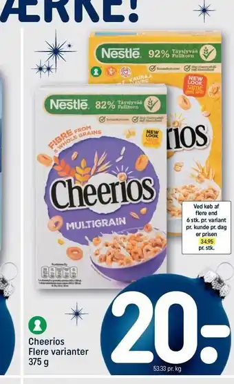 REMA 1000 Cheerios, flere varianter 375 g tilbud