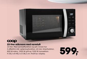 Kvickly 23 liter mikroovn med varmluft tilbud