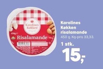 Kvickly Karolines køkken risalamande tilbud