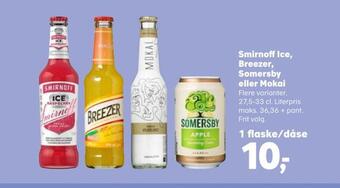 Kvickly Smirnoff ice, breezer, somersby eller mokai tilbud