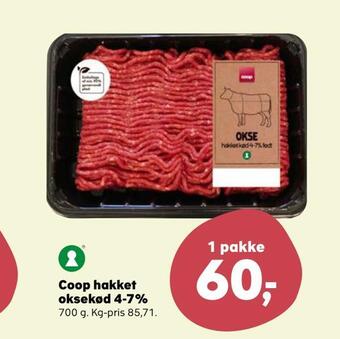 Kvickly Coop hakket oksekød 4-7% tilbud