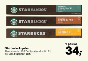 Kvickly Starbucks kapsler tilbud