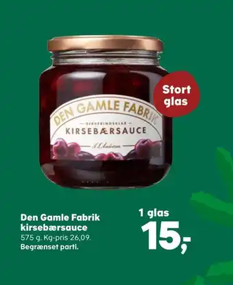 Den gamle fabrik kirsebærsauce