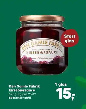 SuperBrugsen Den gamle fabrik kirsebærsauce tilbud