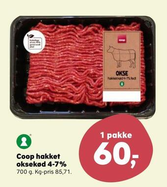 SuperBrugsen Coop hakket oksekød 4-7% tilbud