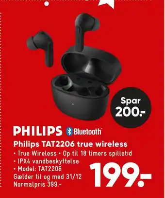 Bilka Philips tat2206 true wireless tilbud