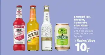 SuperBrugsen Smirnoff ice, breezer, somersby eller mokai tilbud