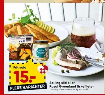 Bilka Salling sild eller royal greenland fiskefileter tilbud