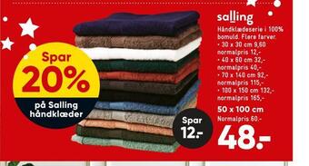 Bilka Spar 20% på salling håndklæder tilbud