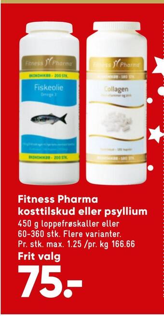 Bilka Fitness pharma kosttilskud eller psyllium tilbud