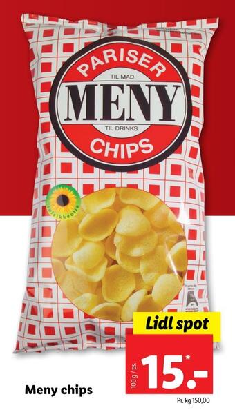 Lidl Meny chips tilbud