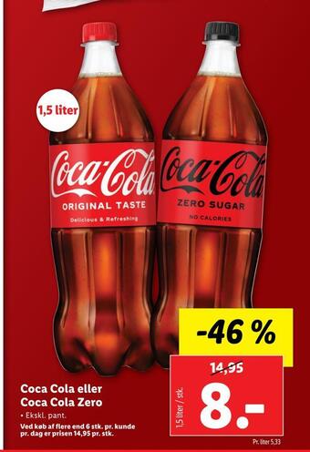 Lidl Coca cola eller coca cola zero tilbud