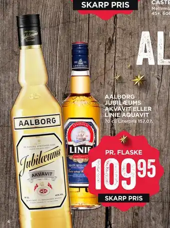 MENY Aalborg jubilæums akvavit eller linie aquavit tilbud