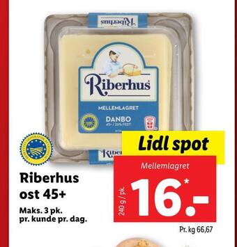 Lidl Riberhus ost 45+ tilbud
