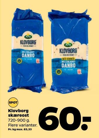 Netto Klovborg skæreost tilbud