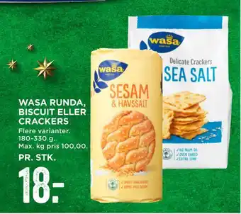 MENY Wasa runda, biscuit eller crackers tilbud