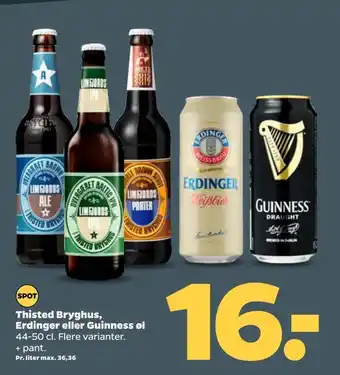 Netto Thisted bryghus, erdinger eller guinness øl tilbud