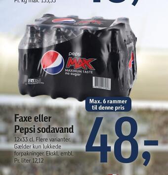 Føtex Faxe eller pepsi sodavand tilbud