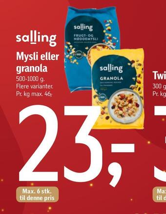 Føtex Mysli eller granola tilbud