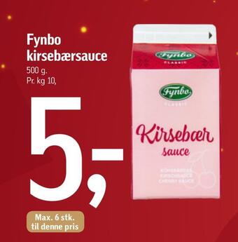 Føtex Fynbo kirsebærsauce tilbud