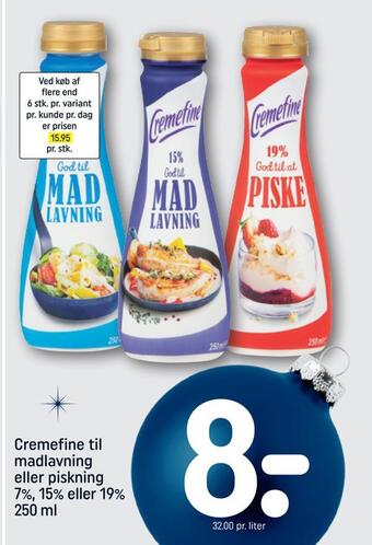 REMA 1000 Cremefine til madlavning eller piskning 7%, 15% eller 19% tilbud