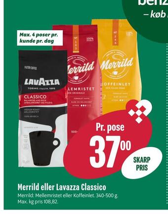 Min Købmand Merrild eller lavazza classico tilbud