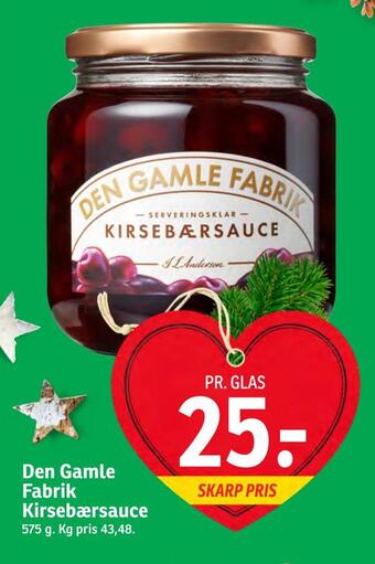 SPAR Den gamle fabrik kirsebærsauce tilbud