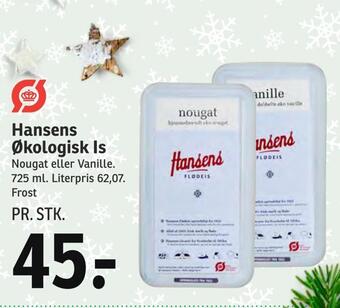 SPAR Hansens økologisk is tilbud