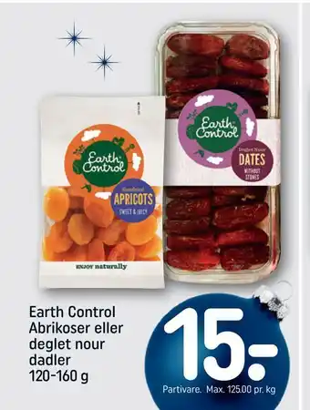 REMA 1000 Earth control abrikoser eller deglet nour dadler tilbud