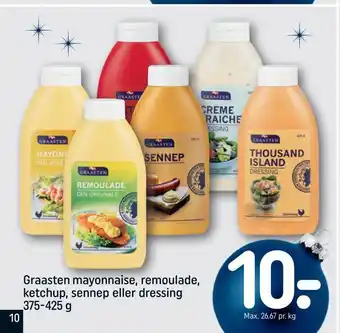 REMA 1000 Graasten mayonnaise, remoulade, ketchup, sennep eller dressing tilbud