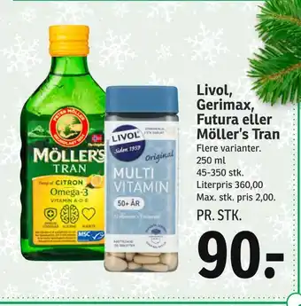 SPAR Livol, gerimax, futura eller möller's tran tilbud