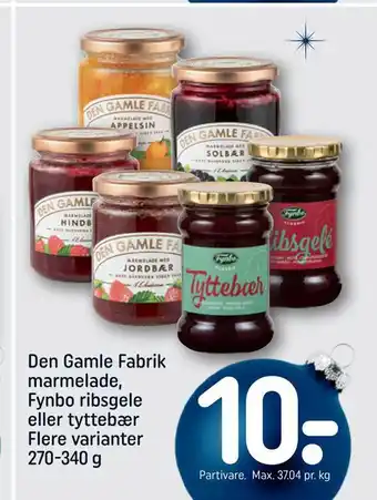 REMA 1000 Den gamle fabrik marmelade, fynbo ribsgele eller tyttebær tilbud