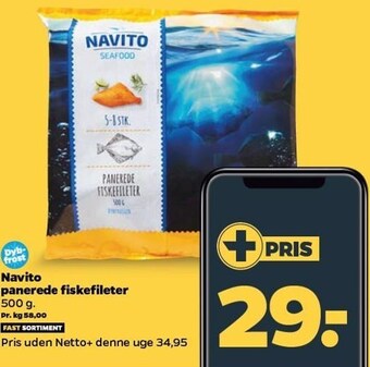 Netto Navito panerede fiskefileter tilbud