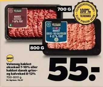 Netto Velsmag hakket oksekød eller hakket grise og kalvekød tilbud