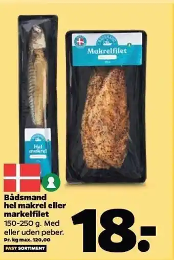 Netto Bådsmand hel makrel el. makrelfilet tilbud