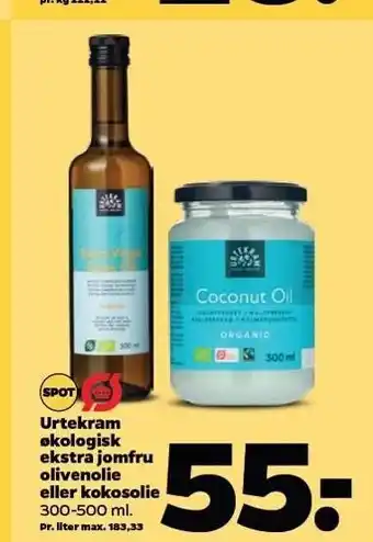 Netto Økologisk ekstra jomfru olivenolie eller kokosolie tilbud