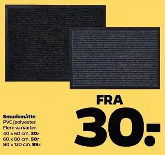 Smudsmåtte pvc/polyester