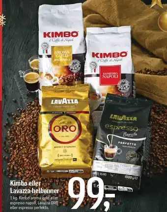 Føtex Kimbo el. lavazza helbønner tilbud