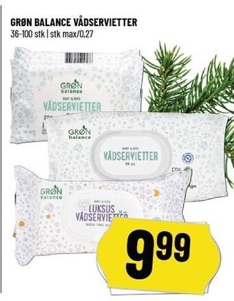Grøn balance vådservietter
