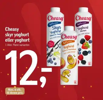 Føtex Cheasy skyr yoghurt blåbær/vanilje tilbud