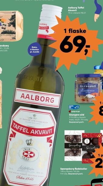 Kvickly Taffel akvavit snaps tilbud