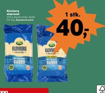 SuperBrugsen Klovborg skæreost danbo mellemlagret tilbud