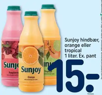 REMA 1000 Sunjoy hindbær, orange eller tropical 1 liter tilbud