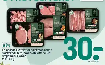 REMA 1000 Koteletter, skinkeschnitzler, skinkekød i tern, nakkekoteletter eller stegeflæsk i skiver tilbud