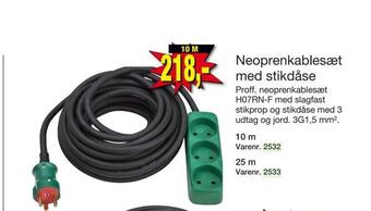 Harald Nyborg Neoprenkablesæt med stikdåse tilbud