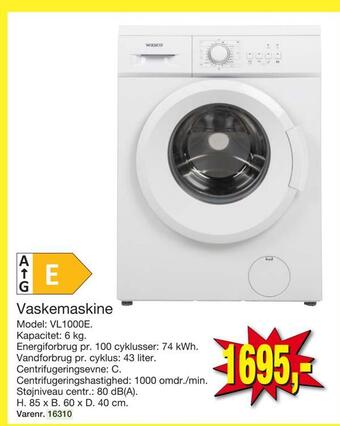 Harald Nyborg Vaskemaskine tilbud