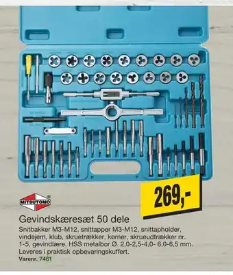 Gevindskæresæt 50 dele