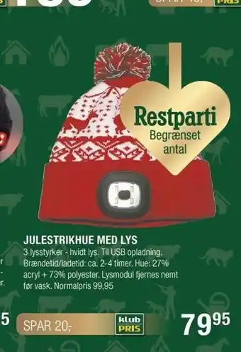 Julestrikhue med lys