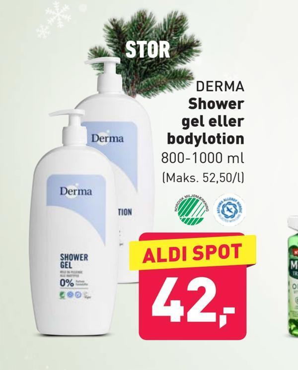 Shower gel eller bodylotion tilbud hos ALDI